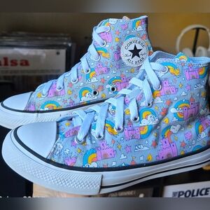 Converse CTAS Hi Rainbow Castles Big Girl's Shoes, Sz 3